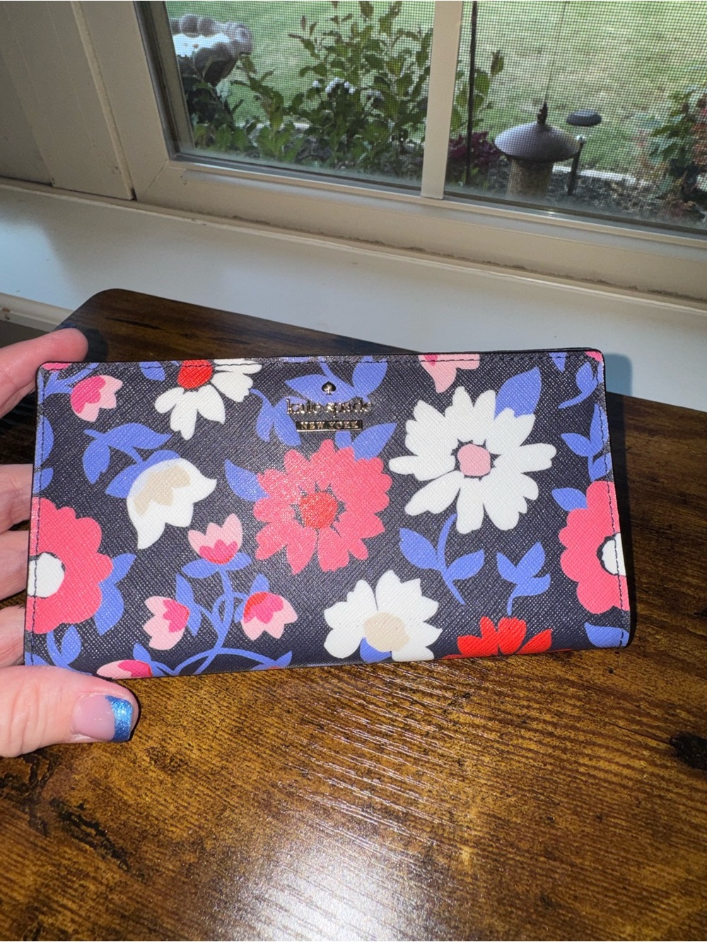 Kate Spade Floral Bifold Slim Continental Wallet – As Is / Fair Condition